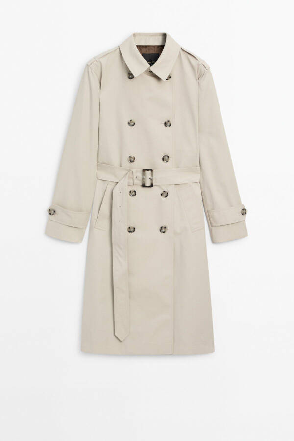 Cotton double-breasted trench coat - 7