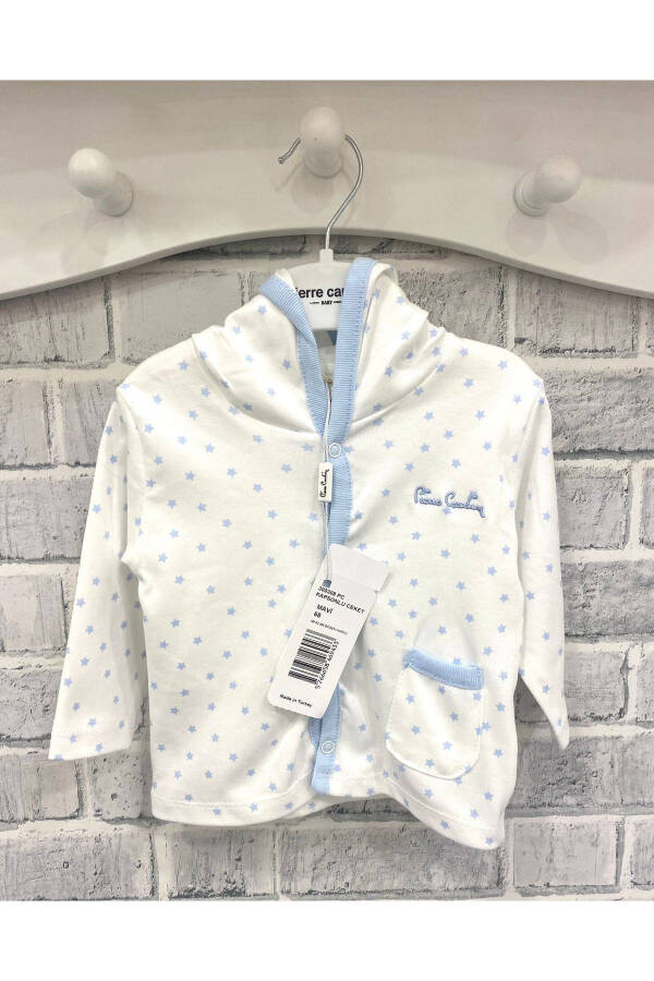 Cotton Hooded Blue/White Jacket - 1