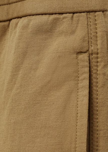 Cotton linen cargo pants (Medium Brown) - 7