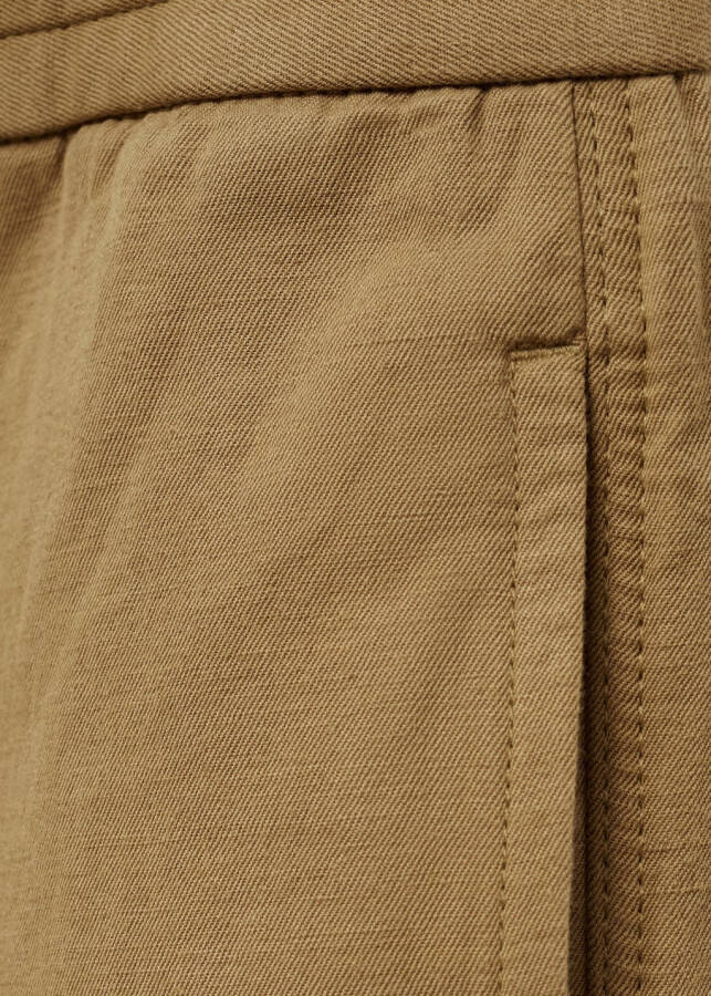 Cotton linen cargo pants (Medium Brown) - 7