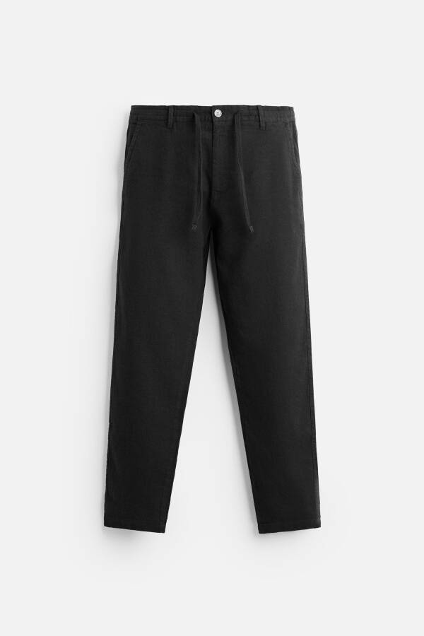 Cotton Linen Pants Black - 19