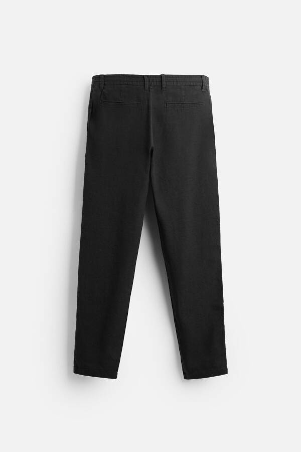 Cotton Linen Pants Black - 20