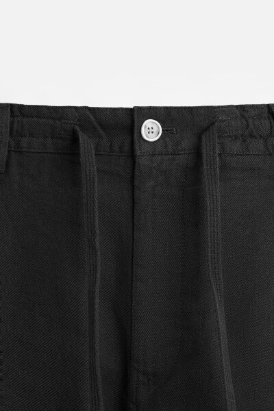 Cotton Linen Pants Black - 21