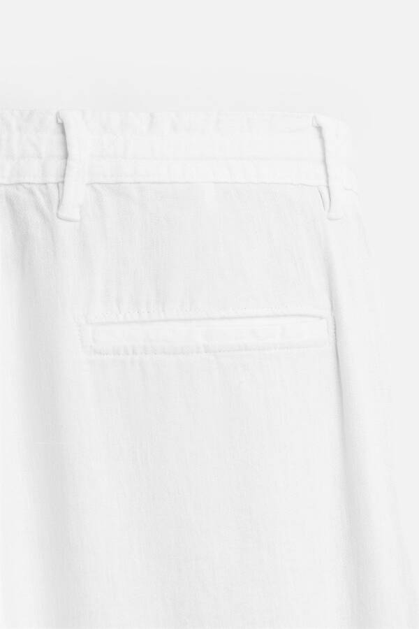 Cotton Linen Pants Black Light Beige White - 13