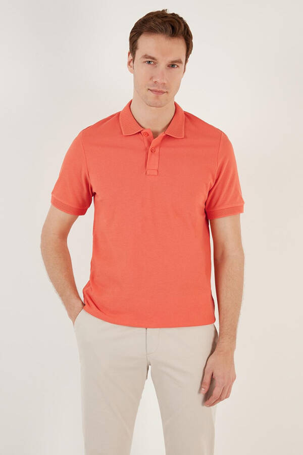 Cotton Regular Fit Buttoned Polo Collar T Shirt 5902739 - 3