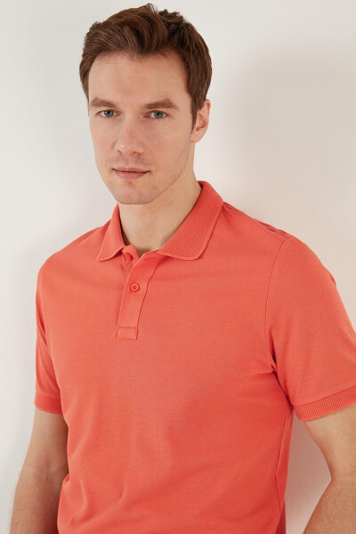 Cotton Regular Fit Buttoned Polo Collar T Shirt 5902739 - 4