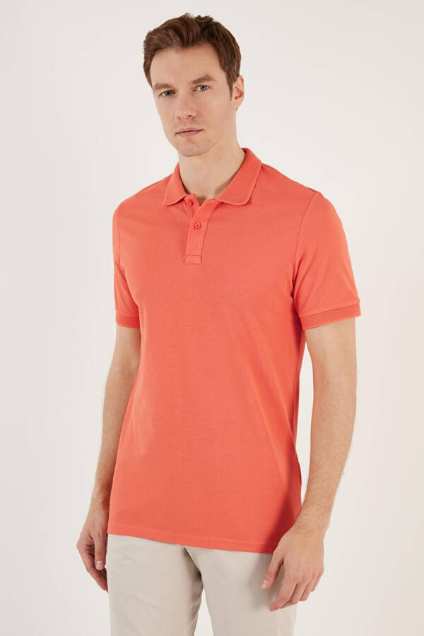 Cotton Regular Fit Buttoned Polo Collar T Shirt 5902739 - 5