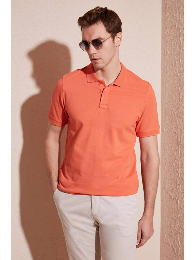 Cotton Regular Fit Buttoned Polo Collar T Shirt 5902739 - 7