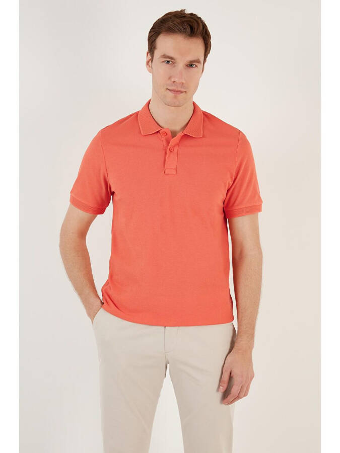 Cotton Regular Fit Buttoned Polo Collar T Shirt 5902739 - 9