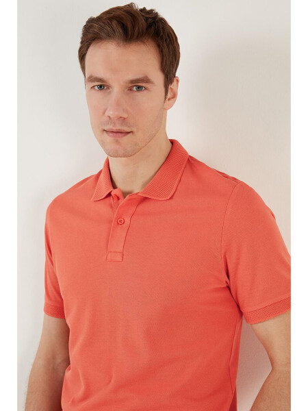 Cotton Regular Fit Buttoned Polo Collar T Shirt 5902739 - 4