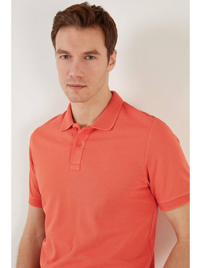 Cotton Regular Fit Buttoned Polo Collar T Shirt 5902739 - 4