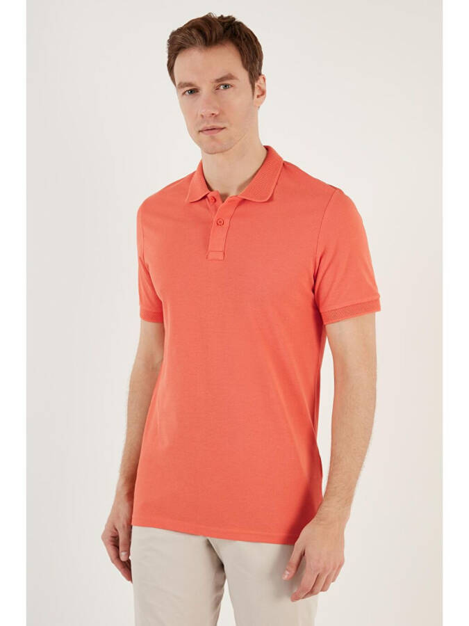 Cotton Regular Fit Buttoned Polo Collar T Shirt 5902739 - 5