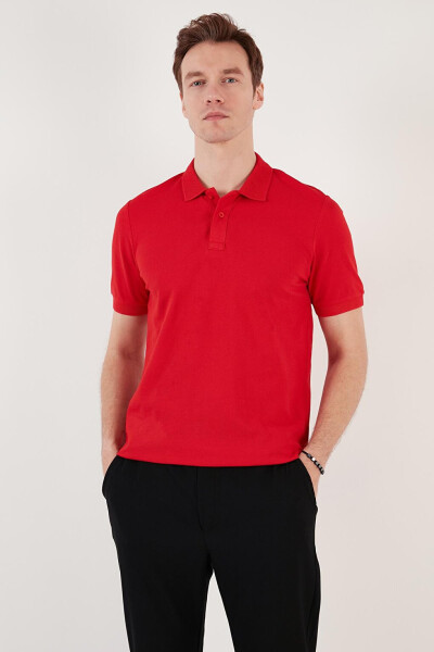 Cotton Regular Fit Buttoned Polo Collar T Shirt 5902739 - 4