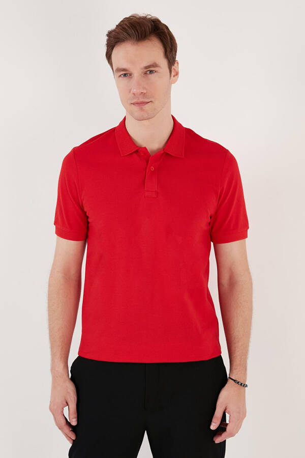 Cotton Regular Fit Buttoned Polo Collar T Shirt 5902739 - 5