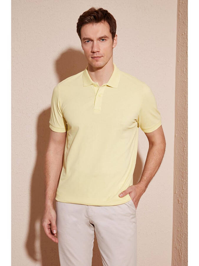 Cotton Regular Fit Buttoned Polo Collar T Shirt 5902739 - 7