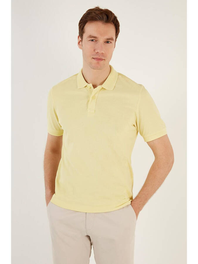 Cotton Regular Fit Buttoned Polo Collar T Shirt 5902739 - 8