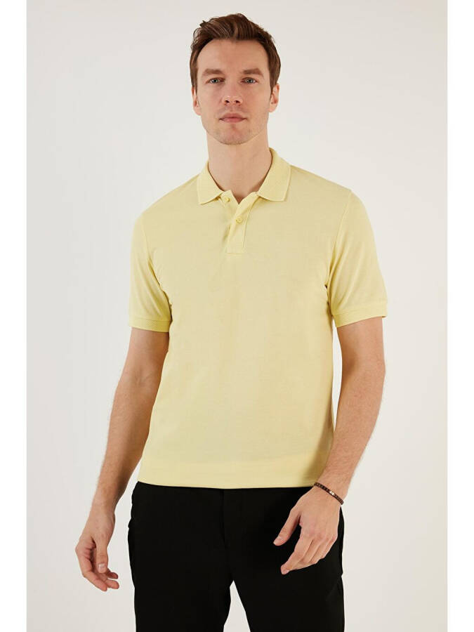 Cotton Regular Fit Buttoned Polo Collar T Shirt 5902739 - 9