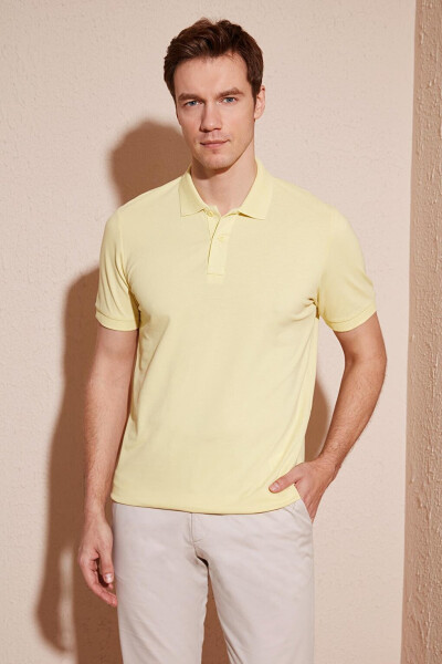 Cotton Regular Fit Buttoned Polo Collar T Shirt 5902739 - 19