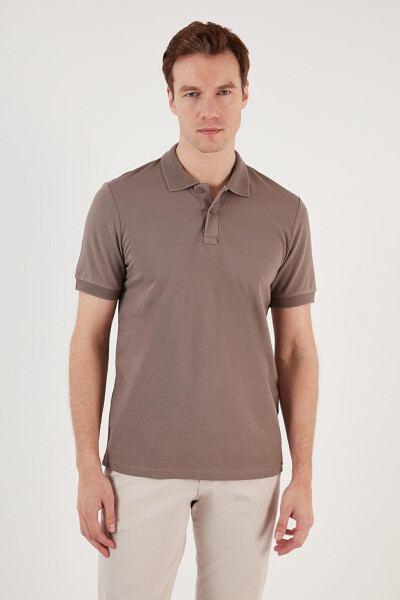 Cotton Regular Fit Buttoned Polo Collar T Shirt 5902739 - 15