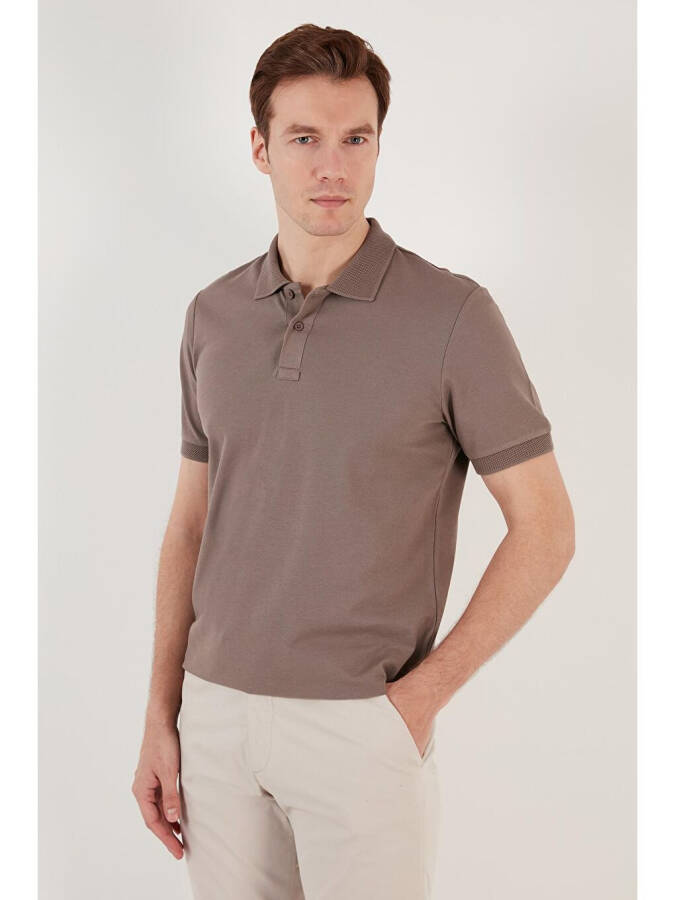 Cotton Regular Fit Buttoned Polo Collar T Shirt 5902739 - 11