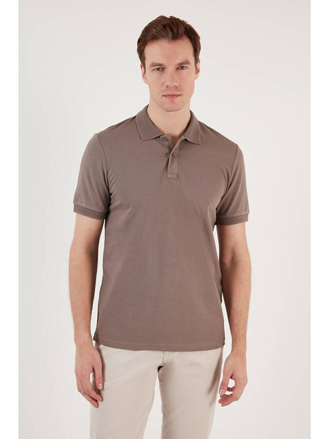 Cotton Regular Fit Buttoned Polo Collar T Shirt 5902739 - 3