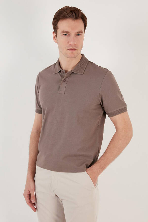 Cotton Regular Fit Buttoned Polo Collar T Shirt 5902739 - 23