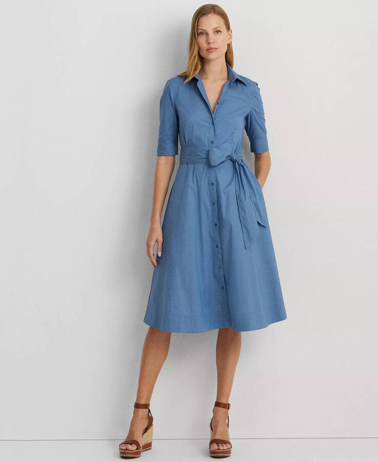 Cotton Shirtdress Pale Azure - 1