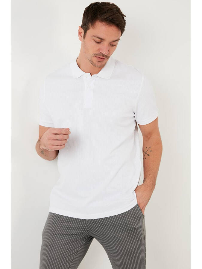 Cotton Slim Fit Buttoned Polo T-Shirt 5902281 - 6