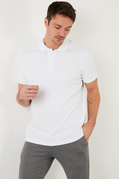 Cotton Slim Fit Buttoned Polo T-Shirt 5902281 - 14