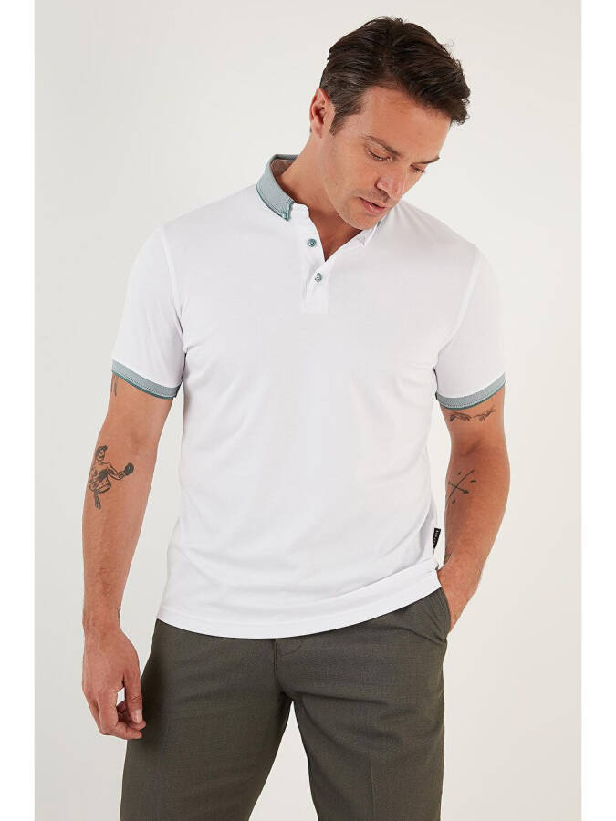 Cotton Slim Fit Polo T Shirt 646R4560 - 4