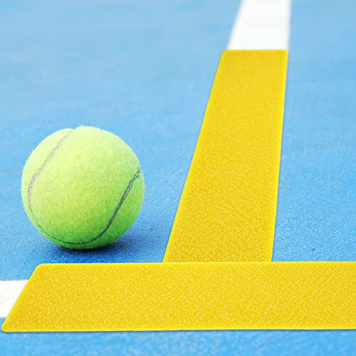 Court Line Marker Kit Yellow Court Line Boundary Markers Court Marker Lines Training Markers Equipment Tennis Court Accessories for Kids Basketball Volleyball Badminton Outdoor Training - 3