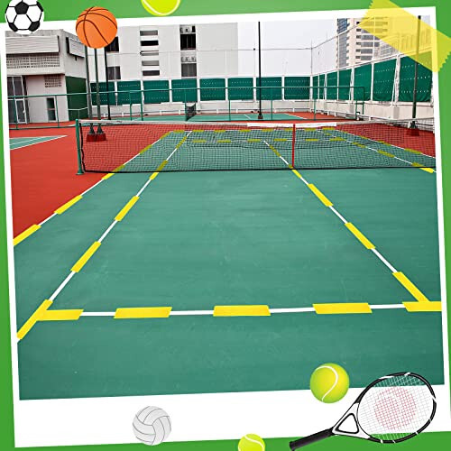 Court Line Marker Kit Yellow Court Line Boundary Markers Court Marker Lines Training Markers Equipment Tennis Court Accessories for Kids Basketball Volleyball Badminton Outdoor Training - 8