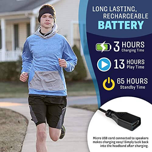 CozyPhones Sleep Headphones - Wireless Over Ear Headphones from Ultra Thin Cool Mesh Chordless Head Phones for Side Sleepers, Meditation, Running, Laptop, and Phone - Black Lycra - 5