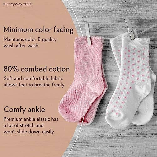 CozyWay Baby Anti Slip Crew Socks 6 Pairs with Grips for Toddlers Little Boys Girls Infants Kids Non Skid - 26