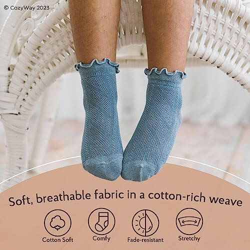 CozyWay Baby Anti Slip Crew Socks 6 Pairs with Grips for Toddlers Little Boys Girls Infants Kids Non Skid - 22