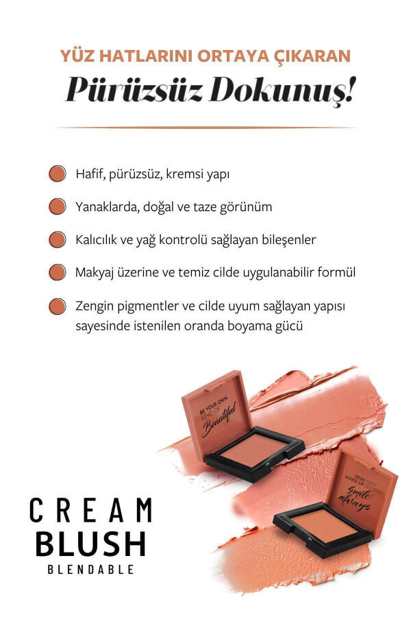 Cream Blush - Krem Allık 44 Blossom - 8