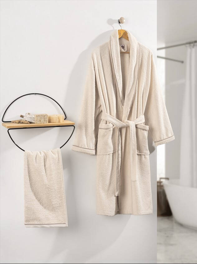 Cream Deluxe Single Robe Set - 1