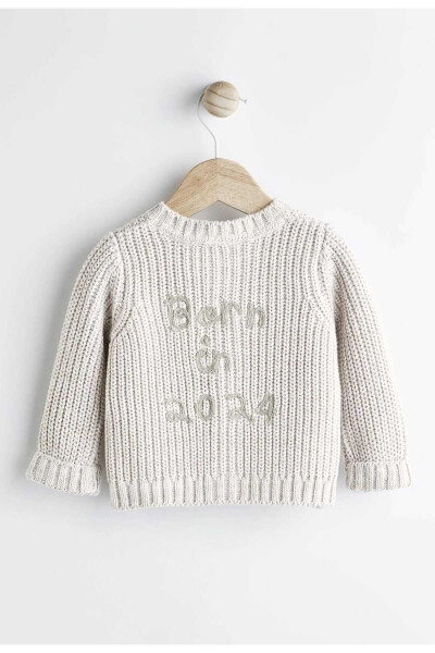 Cream Thick Knitted Baby Cardigan - 2