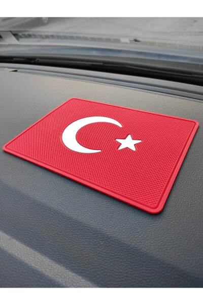 Crescent Star Turkish Flag Non-Slip Dashboard Mat - Crescent Star Turkish Flag Anti-Slip Pad - 1