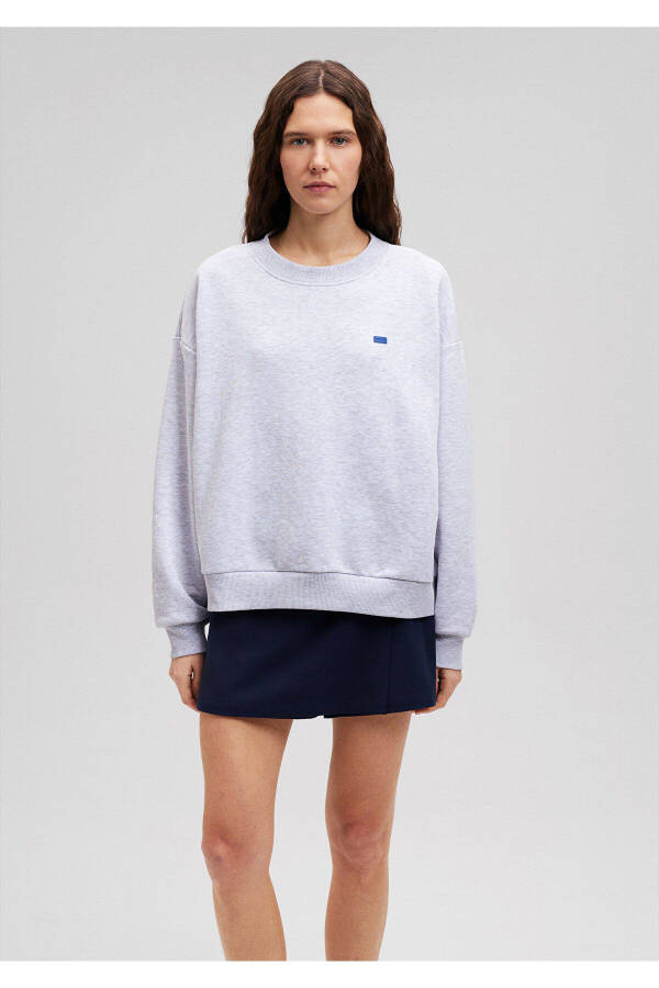 Crew Neck Basic Grey Sweatshirt 1S10087-80196 - 18