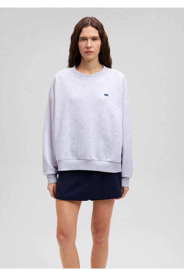 Crew Neck Basic Grey Sweatshirt 1S10087-80196 - 11