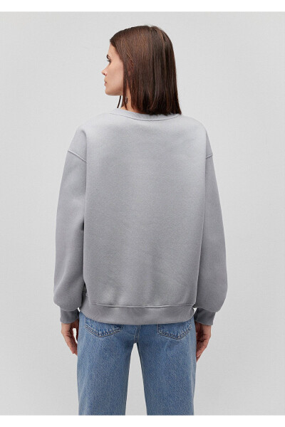 Crew Neck Grey Basic Sweatshirt 1610198-70093 - 4