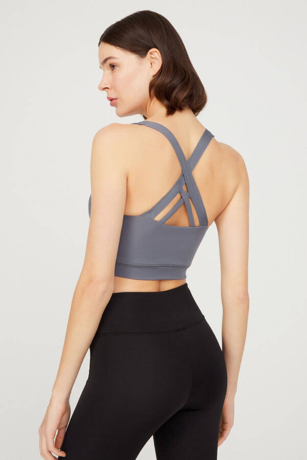 Crisscross Anthracite Light Support Back Detailed Padded Sports Bra - 5