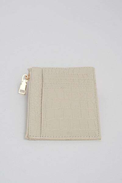 Crocodile Skin Look Zipper Detailed Card Wallet - 3