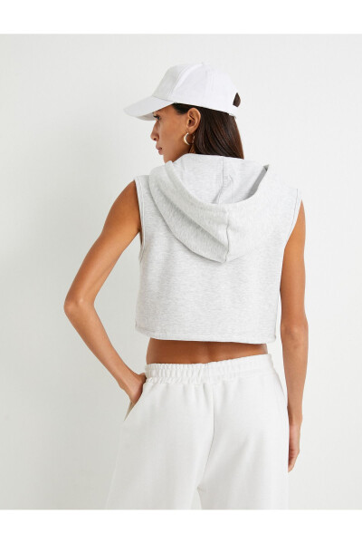 Cropped Zipper Hoodie with Drawstring Waist - 16