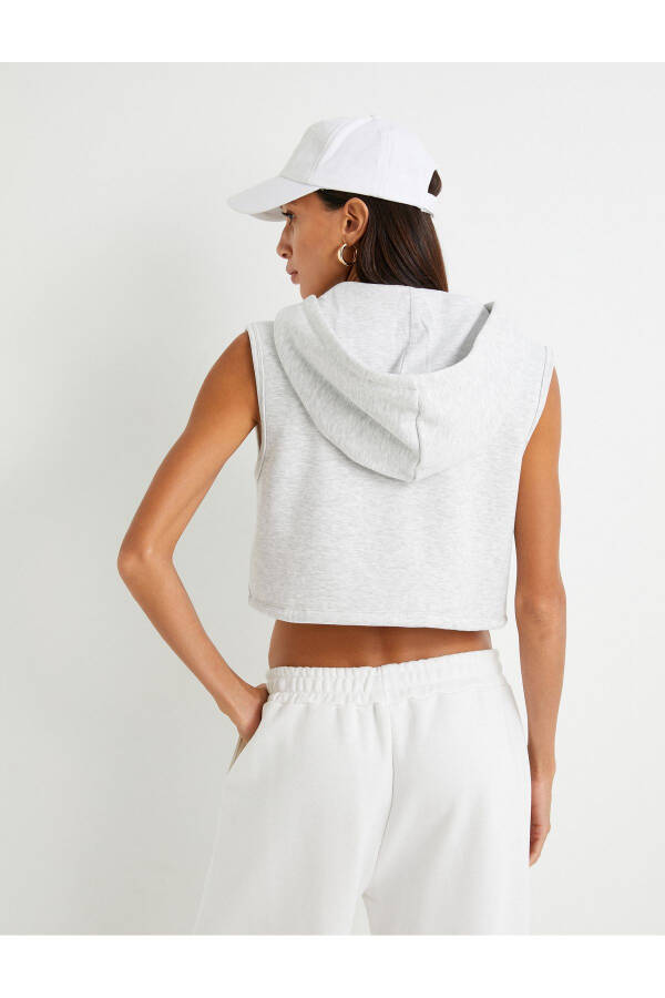 Cropped Zipper Hoodie with Drawstring Waist - 10