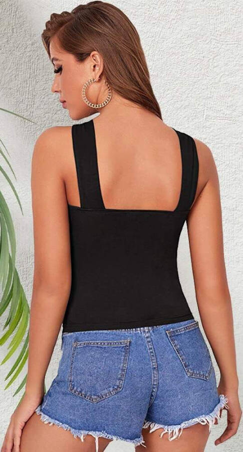 Cross-strap, plunging neckline scuba top - 3