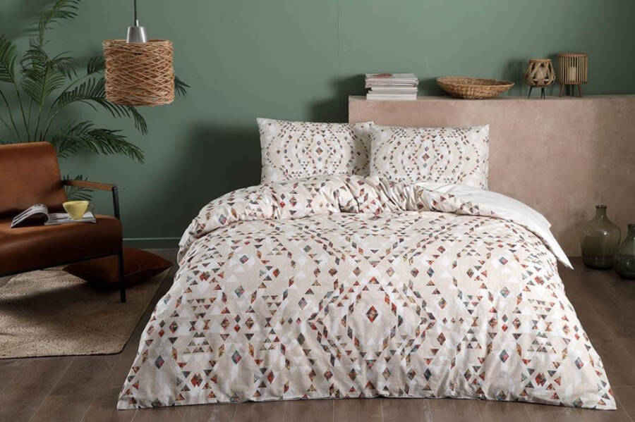 Crown Double Bed Ranforce Duvet Set Joan Beige - 1