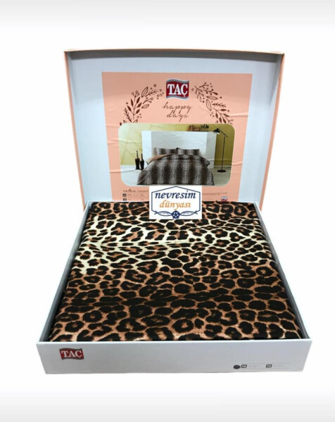 Crown Double Satin Bed Linen Set Leopard Coffee - 8