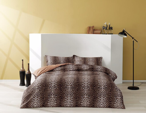 Crown Double Satin Bed Linen Set Leopard Coffee - 4